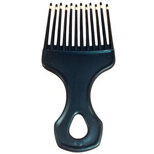 Vintage 90s Hair Pick Lift & Wide Comb Twice Dipped Tips Dark Green Mebco New